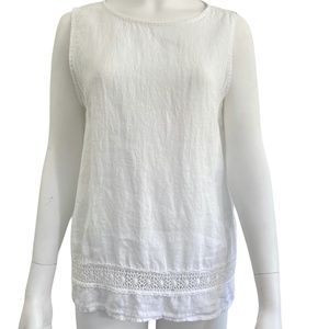 LUCA VANUCCI LINEN SLEEVELESS TOP BLOUSE SIZE MEDIUM